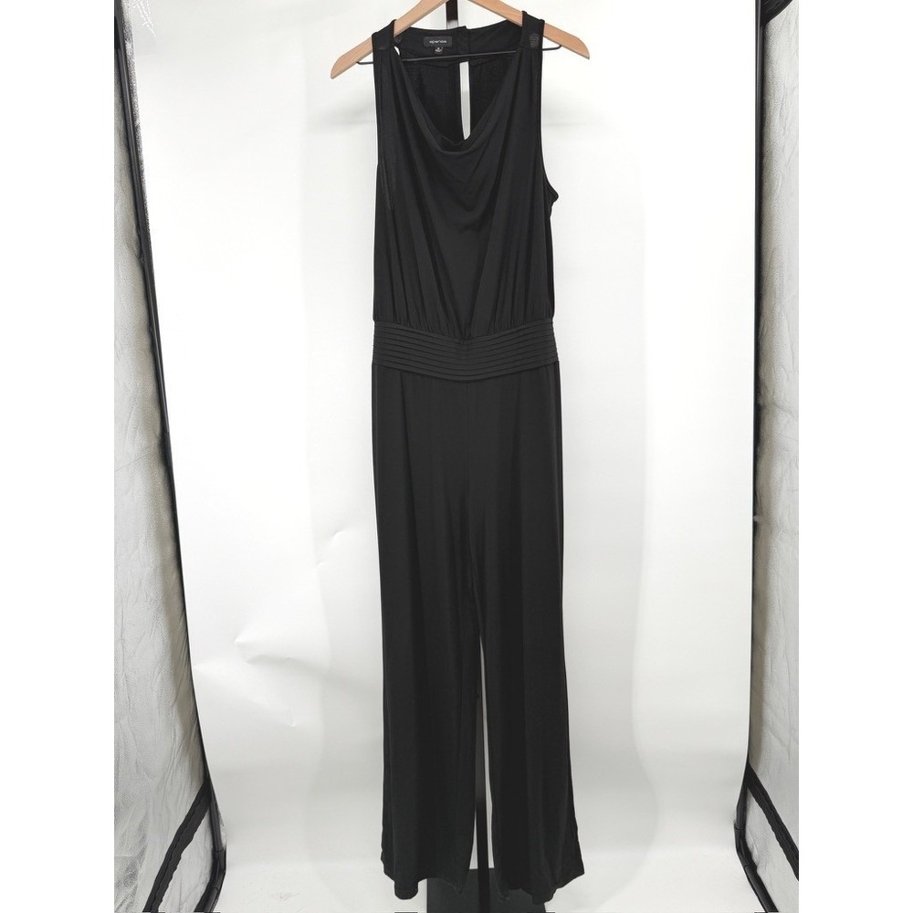 Black Cowl Neck Jumpsuit Sleeveless Wide Leg Formal Cocktail Wedding Guest